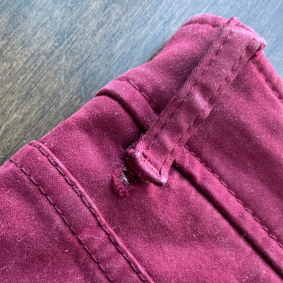 MASSIMO DUTTI Cropped Pants Burgundy Red. Size 6. - Picture 6 of 9